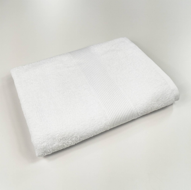 Рушник махровий з Бордюром GM Textile 50х90см 400г/м2 (Білий)